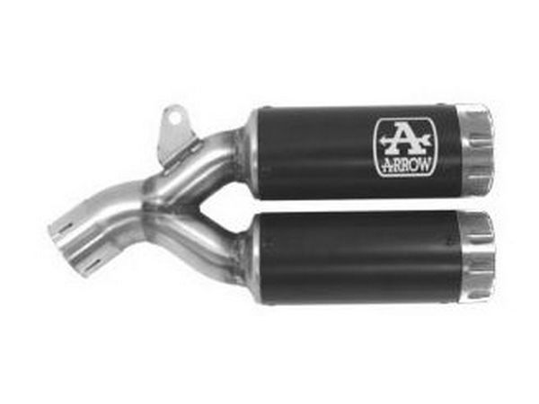 ARROW 71923RBA Ducati Multistrada 950 (19/21) Slip-on Exhaust "Rebel" (dark stainless steel)